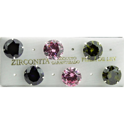pendiente zirconita redondo s.color 10mm