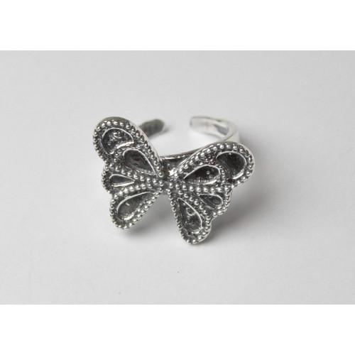 anillo plata mariposa ajustable